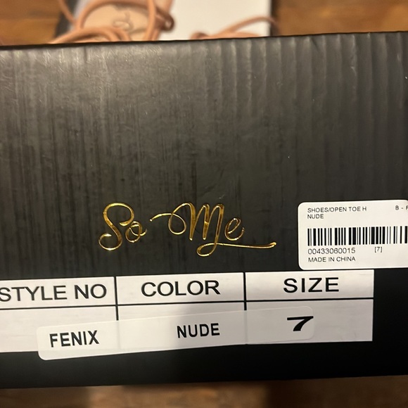 Square Toe Nude Wraparound Heels - Picture 5 of 5